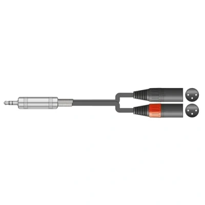 Image of Citronic 3.5mm Male Stereo Jack to 2 x XLR Connectors Pro Quality Shielded Audio Lead, Die Cast Twin and Balanced TRS Plug 1 Metre