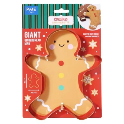 Image of PME CH24CCC114 Giant Christmas Cookie Cutter, Gingerbread Man (18cm / 7inch), Steel
