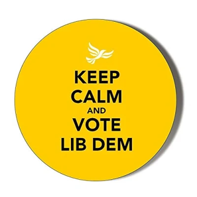Image of Gift Insanity KEEP CALM AND VOTE LIBERAL DEMOCRAT 58mm Novelty Badge