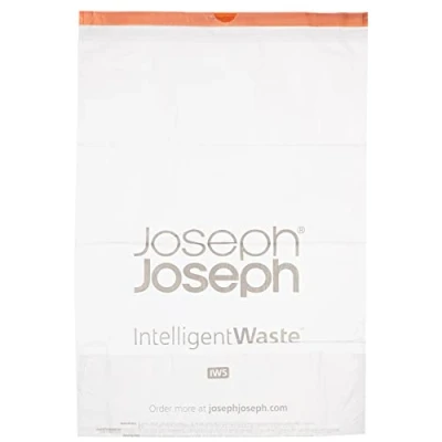 Image of Joseph IW5 Bin Liners with Tie Tape Drawstring Handles 40 Litres, Pack of 20 Transparent