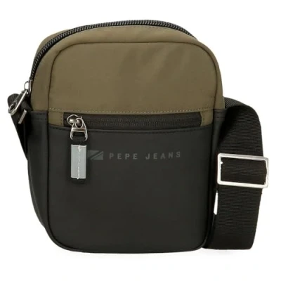 Image of Pepe Jeans Jarvis Shoulder Bag Small Green 15x19.5x6cm Faux Leather and Polyester L by Joumma Bags, Green, Crossbody