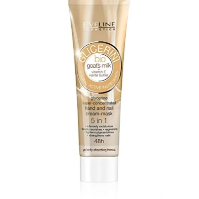 Image of Eveline Glycerini Goat Milk Glycerin Super Concentrated Cream Hand Mask 5in1 100ml