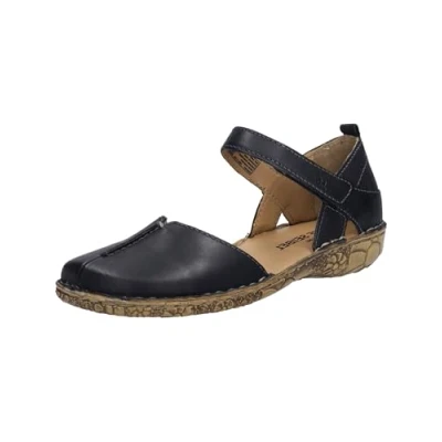 Image of Josef Seibel Women Strappy Sandals Rosalie 42, Ladies Sandals,Width G (Regular),Comfortable,Sandal,Summer Shoe,Flat,Black (Schwarz),41 EU / 7 UK