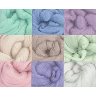 Image of Molten Designs Merino Wool Tops PASTEL TONES Pack of 9