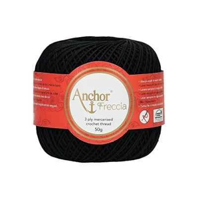 Image of Anchor Crochet Yarn, Cotton, 00403 Black