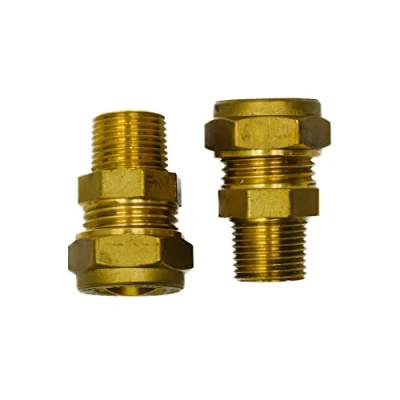 Image of GROHE Pair of Adaptors for UK Fittings 15mm Compression by 3/8 Inch BSP Male Thread (Ideal connecting European 3/8&quot; Flexi Connections, Brass Adapters Kitchen and Bathroom Mixer Taps), Set 2