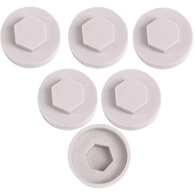 Image of 100x Goosewing Grey Hex TEK Roofing Cover Caps for 16mm Washer/Coverage &amp; 8mm Recess
