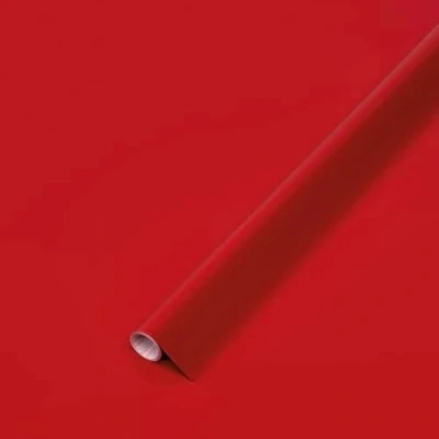 Image of d c fix vinyl wrap Signal red gloss plain 45 cm x 2 m sticky back plastic roll for furniture, kitchen &amp; cupboards contact paper sticker self adhesive film