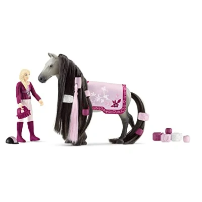 Image of schleich Horse Club 42584 Sofia&#039;s Beauties 18 Piece Beauty Set Sofia Rider and Figurine with Brushable Styling Mane Tail Plus Accessories, Toys Gift for Boys Girls Ages 5+