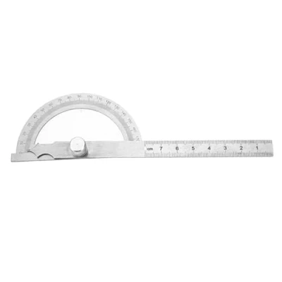 Image of Garosa Protractor Ruler, Stainless Steel Goniometer, 0 180 Degree Angle Finder Gauge 15cm Adjustable Measuring Tool for Woodworking Industrial Carpenter(80 * 120mm),Protractor