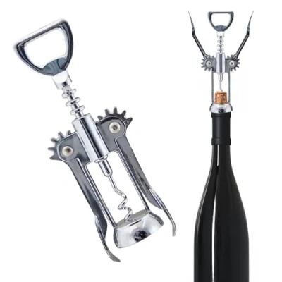 Image of Stainless Steel Wine Bottle Opener Corkscrew Beer Cap Waiter Gift Chrome New
