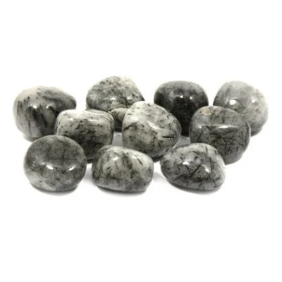 Image of CrystalAge Tourmalinated Quartz Tumble Stone (20 25mm) Pack of 5