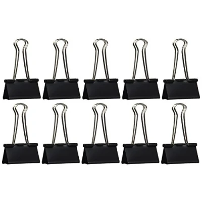 Image of Rapesco FBC410B1 41 mm Foldback Clips, Black, Pack of 10