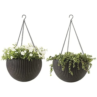 Image of Fixtures Brown Rattan Hanging Basket LARGE 25cm x 16cm (1 Pack)