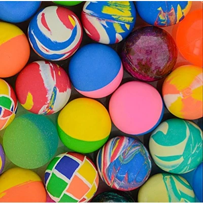 Image of Storm&amp;Lighthouse 50 Rubber Bouncy Balls Party Bag Loot Fillers/Classroom Rewards/Lucky Dip Prizes/Party Favours (Assorted Colours and Designs)
