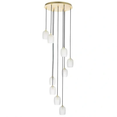 Image of Lucande Taylan pendant light, 9 bulb, circular