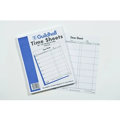 Image of Exacompta Ref 130Z Guildhall Time Sheets, Saturday to Friday, 254 x 203mm, 100 Pre Printed Sheets per Pad Suitable for Recording Working Correct Wages