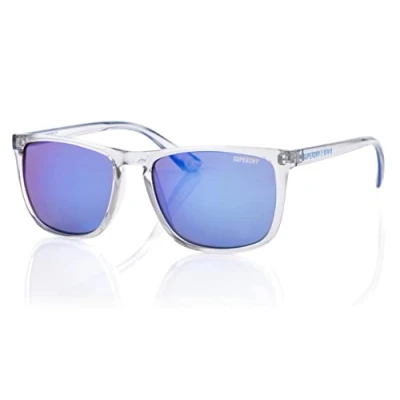 Image of Superdry SDS SHOCKWAVE Sunglasses 153 Crystal Blue/Blue Mirror