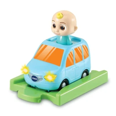 Image of VTech Toot Drivers JJ&#039;s Family Car &amp; Track, Interactive CoComelon Pretend Play with Lights Sounds, Official Gift for Ages 1, 2, 3, 4+ Years, English Version,Multi colored,Small