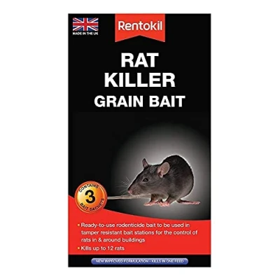 Image of 3XRat Killer Grain Bait, Black, 4 x 10.5 18.5 cm