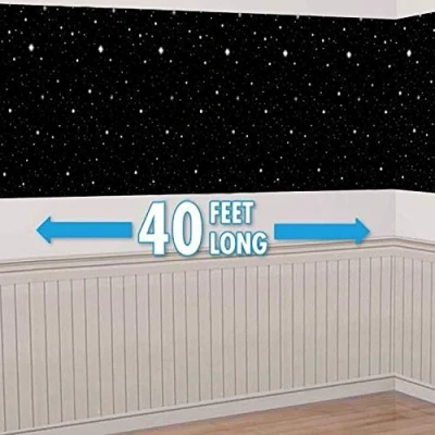 Image of amscan 673110 Hollywood G&amp;G Starry Night Room Scene Setter Roll 1.2M X 12.5M Glitz &amp; Glam