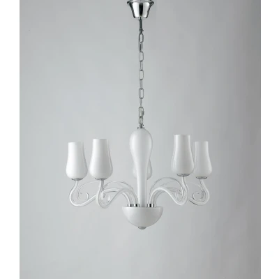 Image of ANGEL 5 Light Multi Arm Pendant Ceiling White 64x45cm