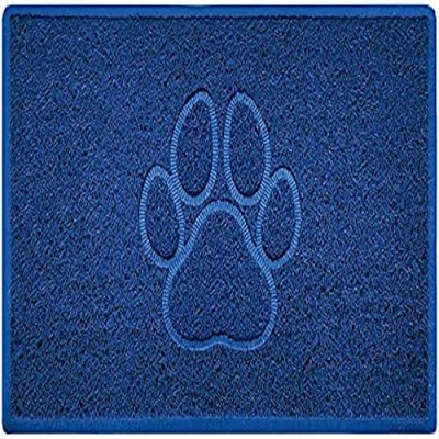 Image of Nicoman Paw Embossed Shape Indoor Outdoor Dirt Trapper Door Mat Washable Barrier Heavy Duty Doormat (Watertight Rubber Back, Medium, Blue, 75 x 44cm)