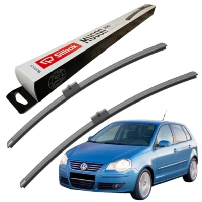 Image of Silbak Windscreen Wipers, fits for VW POLO (06/2002 09/2002) Wiper Blades, 530mm/480mm, Front Blades Set Accessories,