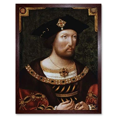 Image of Portrait Young King Henry VIII England Painting Royal Historic Art Print Framed Poster Wall Decor 12x16 inch