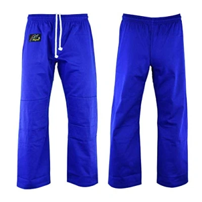 Image of Playwell Martial Arts Judo Trousers Blue Bleached (Double padded knees) 10oz (4/170cm)