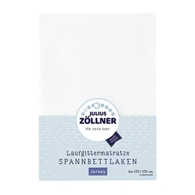 Image of Julius Zöllner 8390347100 Jersey Fitted Sheet for Playpen Mattresses 68 x 90 to 100 cm White