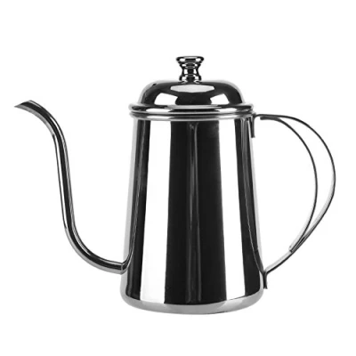 Image of 650ml Long Spout Coffee Pot Home Brewing Handle Drip Gooseneck Kettle Stainless Steel Kettle(Silver)