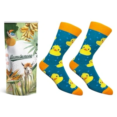 Image of llamabanana® Men&#039;s Luxury Cotton Socks Premium Quality &amp; Colourful Designs (Duck Blue)
