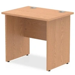 Image of Impulse 800 x 600mm Straight Desk Oak Top Panel End Leg MI002906