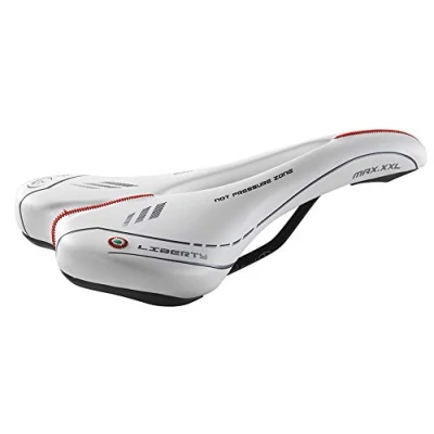 Image of Selle Montegrappa Liberty XXL Racing Bike Saddle, Made in Italy, White