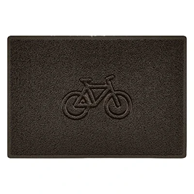 Image of Nicoman Bike Embossed Shape Door Mat Dirt Trapper Jet Washable Doormat (Use Outdoor ONLY) (90x60cm/3x2ft, Large) Brown