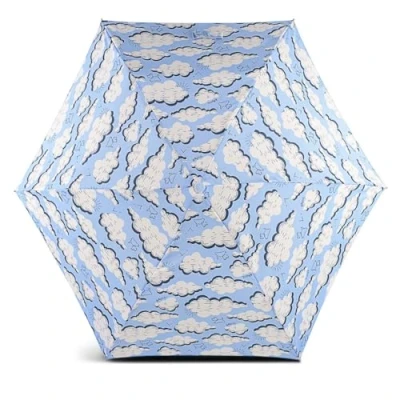 Image of Radley London Womens Ladies Girls Mini Telescope Umbrella Sketchy Clouds in Sky Blue