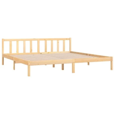 Image of vidaXL 3101238 Bed Frame without Mattress Solid Wood Pine 200x200 cm (810037+814214)