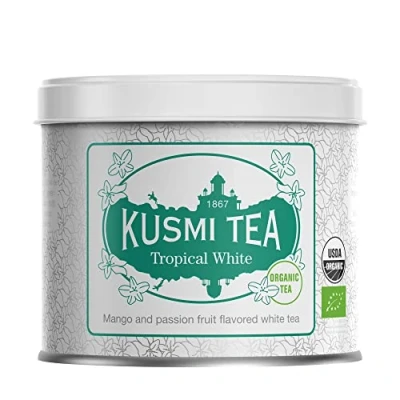 Image of Kusmi Tea Tropical White (Organic Tea) with Mango and Passion Fruit Flavour 90gr Loose Leaf tin