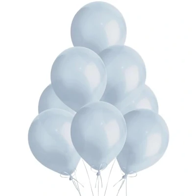 Image of SHATCHI Metallic Colour Pearlized 12&quot; Helium Quality Latex Balloons Birthday Wedding Anniversary Christening Christmas Communion Party Decoration Baloon, Light Blue, 25pcs