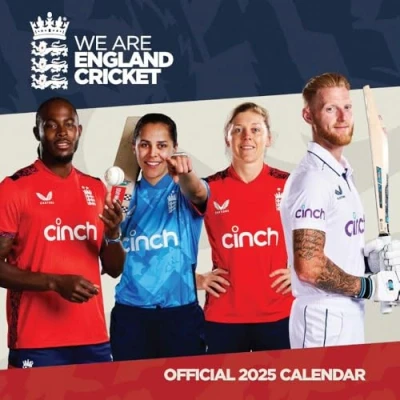 Image of 2025 Calendar England Cricket Month to View Square Official Product: Original Danilo Kalender [Mehrsprachig] [Kalender]