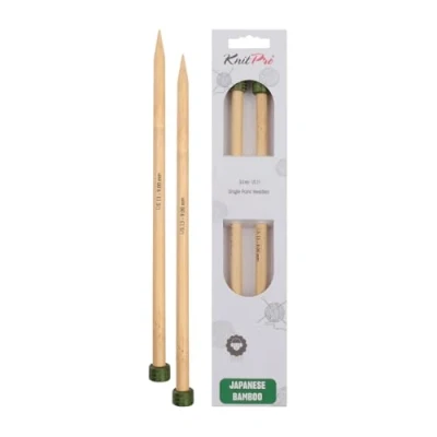 Image of KnitPro Bamboo single pointed needles 30cm 9.00mm 3pcs