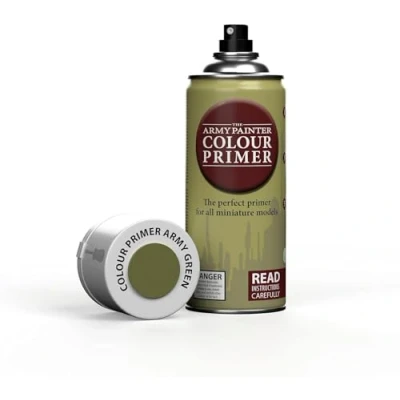 Image of The Army Painter Colour Primer green, 400 mL Acrylic Spray Primer, Paint Basecoat for Miniature Priming, Tabletop Roleplaying, Boardgames, and Wargames Modelling