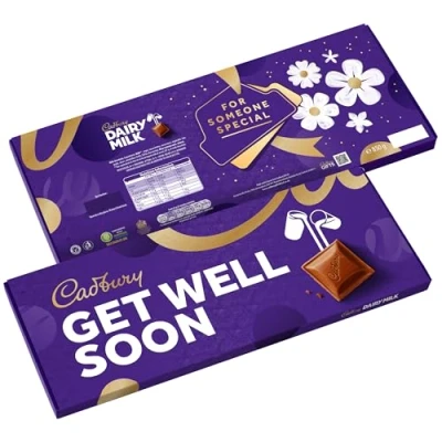 Image of Cadbury Dairy Milk Get Well Soon Gift Chocolate Bar Extra Large 850g