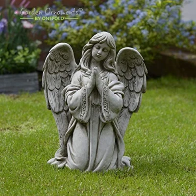Image of PRAYING ANGEL HAND CAST STONE GARDEN ORNAMENT/STATUE/SCULPTURE/MEMORIAL