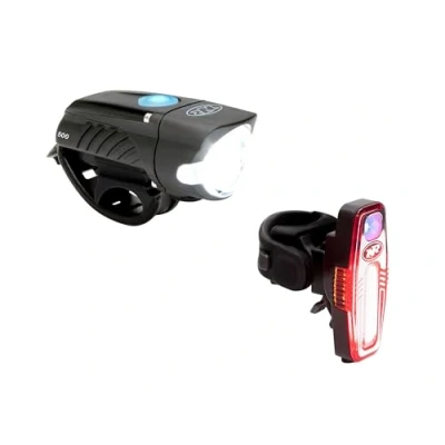 Image of NiteRider Swift 500 Front Bike Light Sabre 110 Rear Combo Pack USB Rechargeable Bicycle Headlight LED Easy to Install Water Resistant Road Commuting Cycling Safety Flashlight