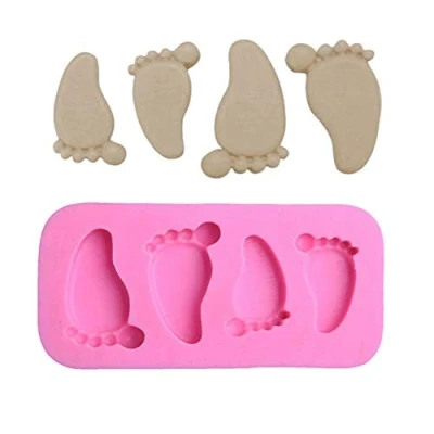 Image of Cute Baby Foot Silicone Fondant Molds Chocolate Mold Sugar Craft Cake Decorating Baking Tools Resin Clay Candy Moulds