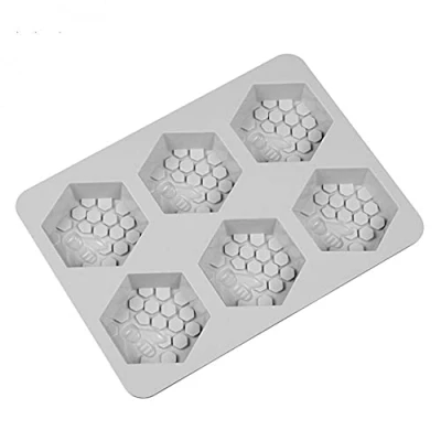 Image of Silicone Mould 6 Hole Honey Bee Design Wax Mold for Handmade DIY Craft