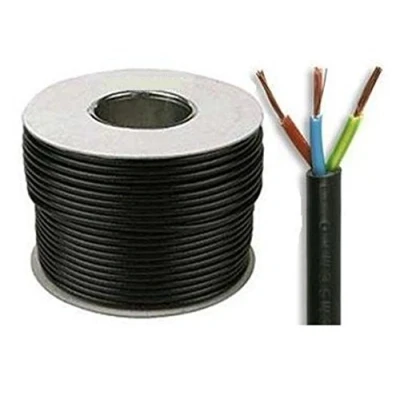 Image of Black 3183Y 3 Core 1.0mm 10 Amp PVC Flexible Cable Cut to Length Flex (1 Meter)