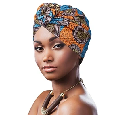 Image of DRESHOW Women Turban Pre Tied Hair Cover Wrap Hat African Beanie Headwraps Chemo Cancer Cap